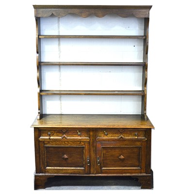 Lot 513 - George III style oak dresser