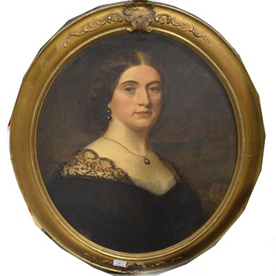 Lot 285 - English School, late 19th Century, half length portrait of a lady