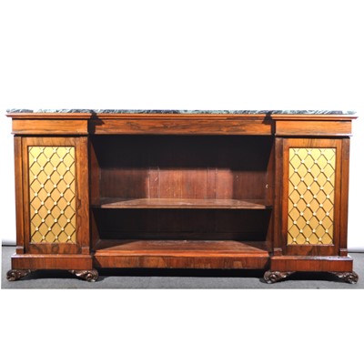 Lot 492 - A Regency rosewood breakfront bookcase