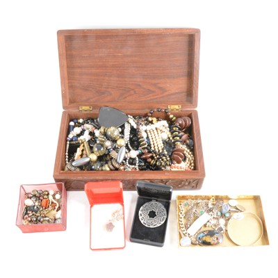 Lot 393 - A quantity of silver and costume jewellery.