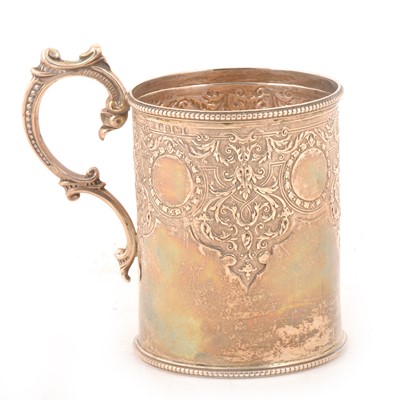 Lot 159 - A Victorian silver presentation mug by Martin, Hall & Co, London 1876.
