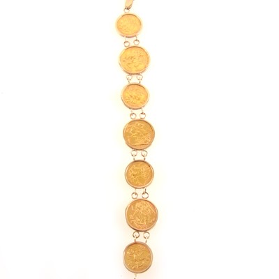 Lot 239 - A Gold Full and Half Sovereign bracelet.