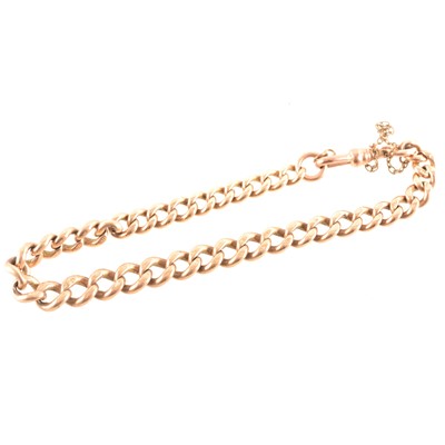 Lot 254 - A 9 carat rose gold bracelet.