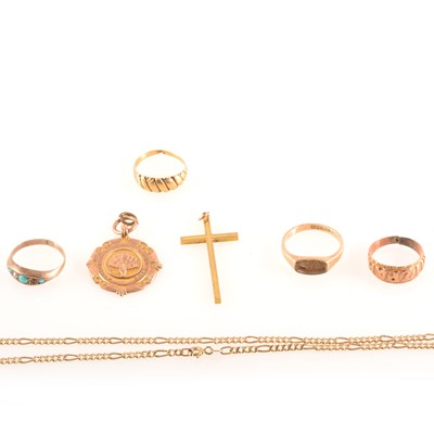 Lot 237 - A quantity of gold rings and chain necklaces etc