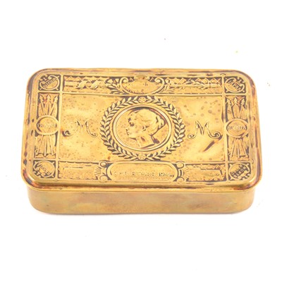 Lot 173 - Queen Mary Tobacco Box with Asprey Tinder Lighter