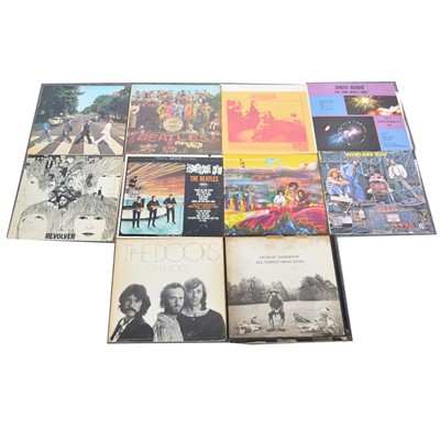 Lot 31 - Ten LP vinyl records; including The Beatles, David Bowie, The Doors, etc.