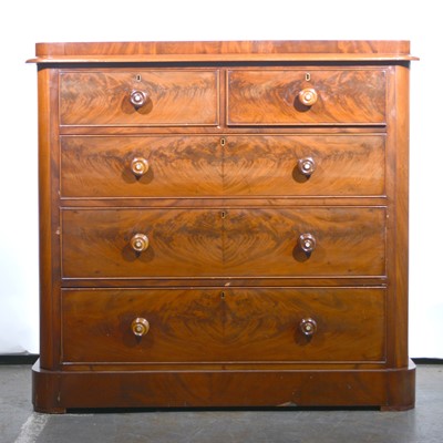 Lot 511 - Victorian mahogany chest of drawers.