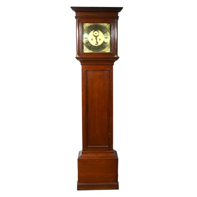 Lot 567 - Oak longcase clock dial signed Thomas Wentworth, Sarum