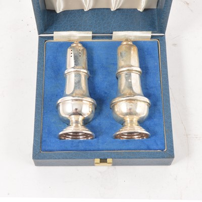 Lot 265 - Silver salt and pepper, boxed