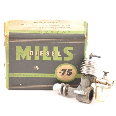 Lot 196 - MILLS .75cc diesel frosted case boxed VG.