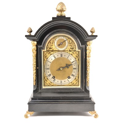 Lot 246 - A German ebonised bracket clock