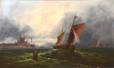 Lot 421 - Dutch School, 19th Century, ship at full sail