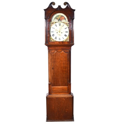 Lot 251 - An Oak longcase clock, the dial signed Jas Little, Annan