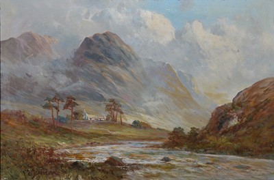 Lot 417 - Francis E Jamieson, highland landscapes, a pair, oils