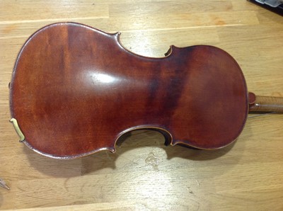 Lot 164 - A Saxony violin, 36cm one piece back