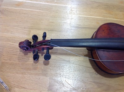 Lot 164 - A Saxony violin, 36cm one piece back