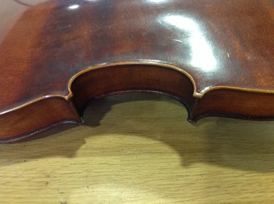 Lot 164 - A Saxony violin, 36cm one piece back