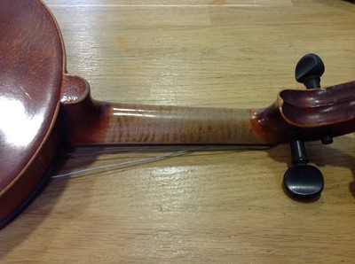Lot 164 - A Saxony violin, 36cm one piece back