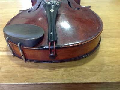 Lot 164 - A Saxony violin, 36cm one piece back