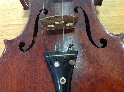 Lot 164 - A Saxony violin, 36cm one piece back
