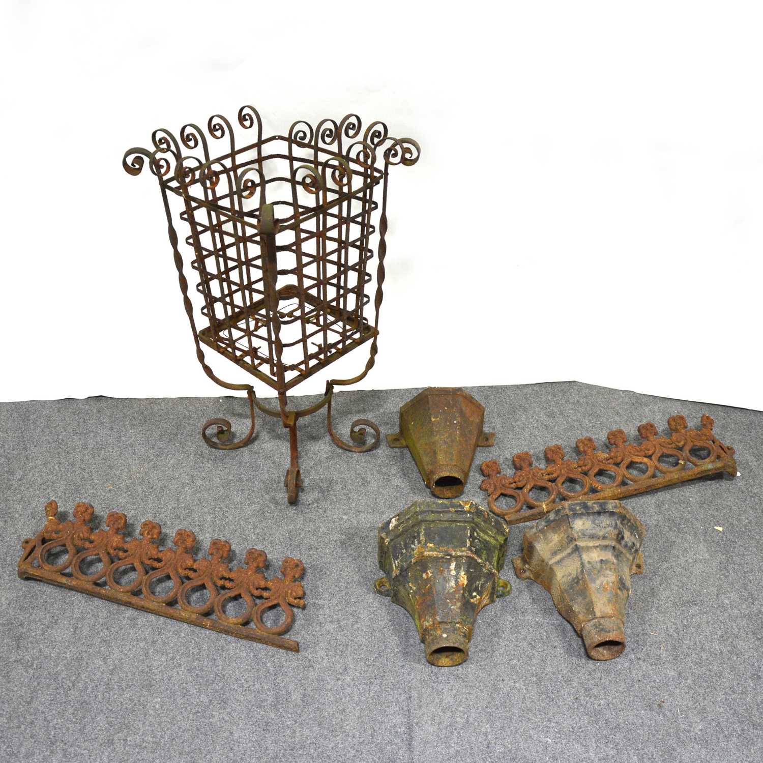 Lot 520 - Cast iron hoppers, etc.