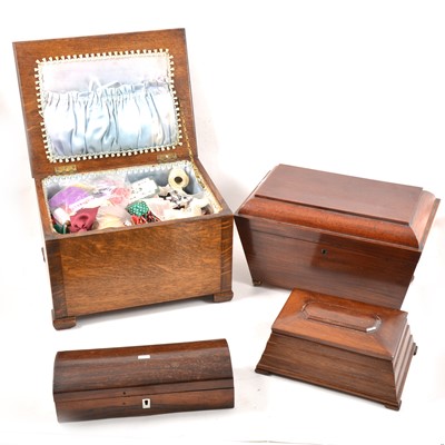 Lot 273 - Small collection of boxes, including a tea caddy.