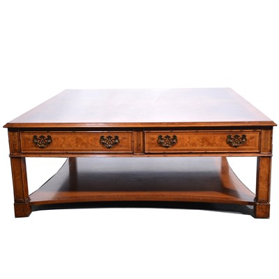 Lot 524 - Brights of Nettlebed walnut and burr walnut coffee table