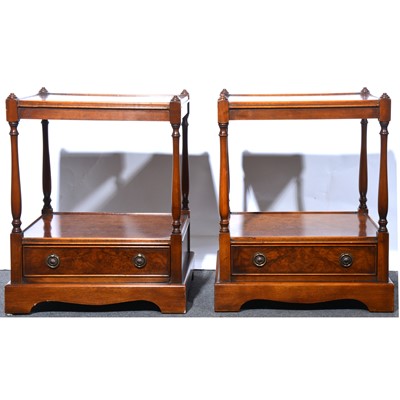 Lot 520 - Pair of burr walnut side tables