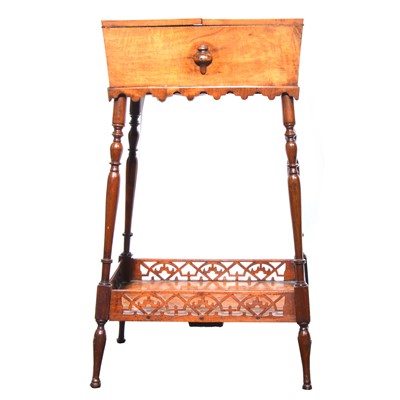 Lot 475 - Victorian walnut sewing table