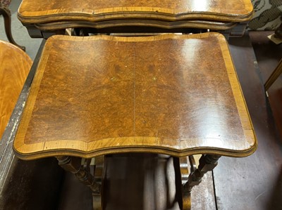 Lot 522 - Nest of walnut and burr walnut tables