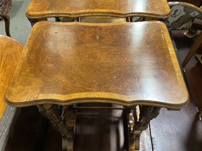 Lot 522 - Nest of walnut and burr walnut tables