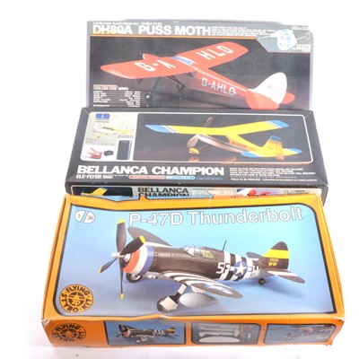 Lot 236 - 3 x BOXED kits P47 THUNDERBOLT, PUSS MOTH,...