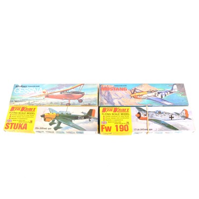 Lot 253 - 4 x KK flying scale kits CESSNA 140, MUSTANG,...