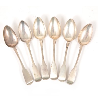 Lot 83 - Set of six Irish silver dessert spoons