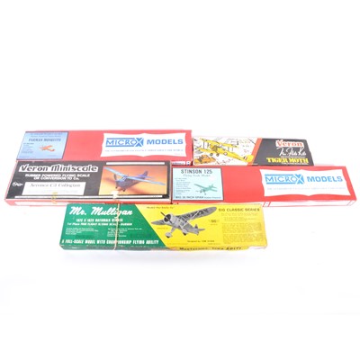 Lot 266 - 5 x Scale rubber kits TIGER MOTH, AERONCA,...