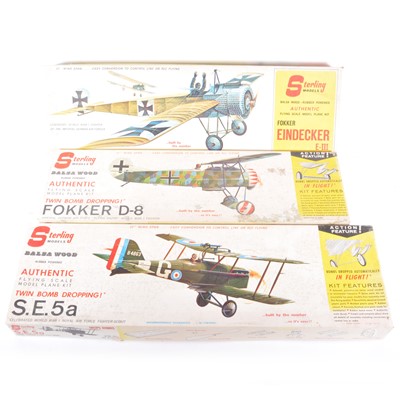 Lot 288 - 3 x STERLING kits FOKKER D8, EINDECKER and SE5A.