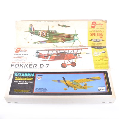 Lot 291 - 3 x Scale kits SPITFIRE, FOKKER D7 and CITABRIA.