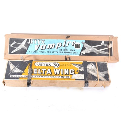 Lot 299 - 2 x JETEX kits VAMPIRE, DELTA WING.