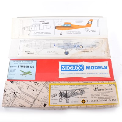 Lot 317 - 4 x Rubber kits TOPAZ, HAWKER HART, STINSON...