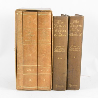 Lot 221 - Francis Augustus MacNutt, Letters of Cortes, New York & London 1908, from an edition of 750 copies, in two vols; together with a small collection of foreign language antiquarian and collectors books.