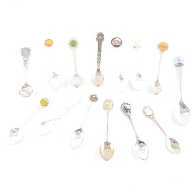 Lot 360 - A collection of EPNS souvenir crested teaspoons, a couple silver, approximately one hundred and twenty-five.