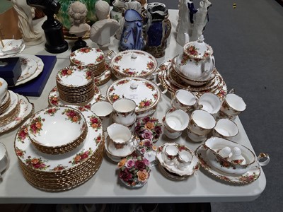 Lot 87 - Extensive Royal Albert Bone China table service, Old Country Roses pattern.