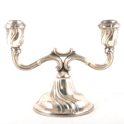 Lot 309 - German silver two light candelabra