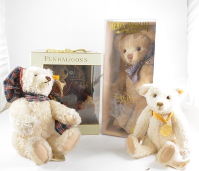 Lot 186 - Four modern teddy bears, including Steiff and Merrythought