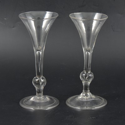 Lot 82 - 18th Century glass wine flute and another very similar