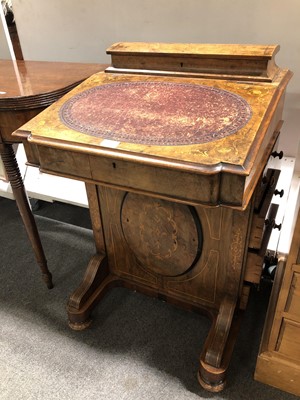 Lot 651 - A Victorian inlaid walnut Davenport