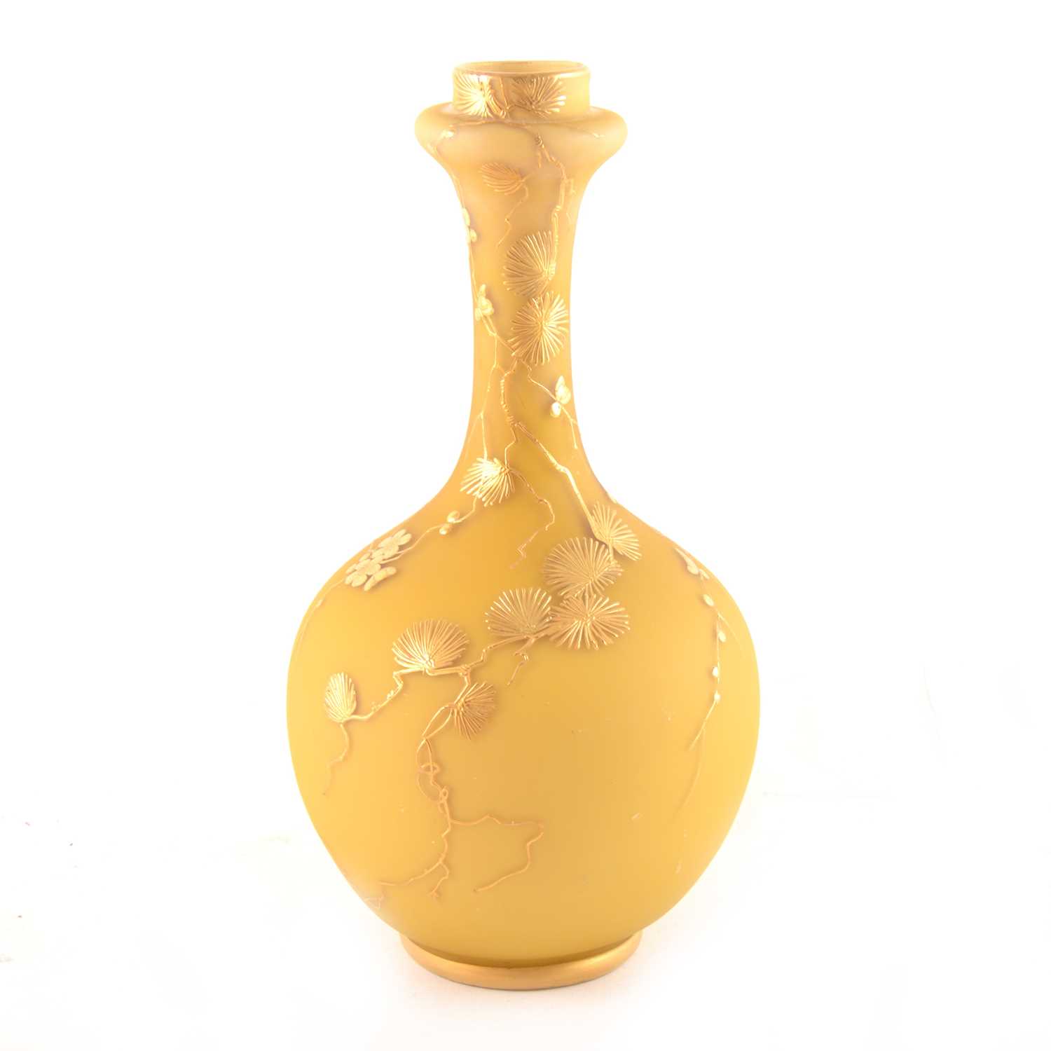 Lot 77 - Satin glass cream tinted opaque glass vase