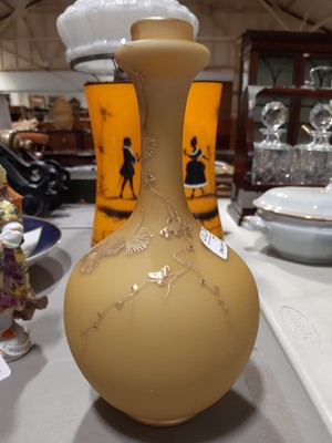 Lot 77 - Satin glass cream tinted opaque glass vase