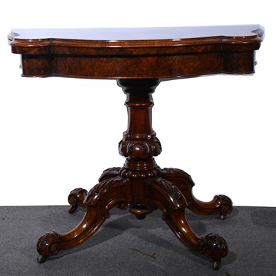 Lot 556 - Victorian burr walnut card table