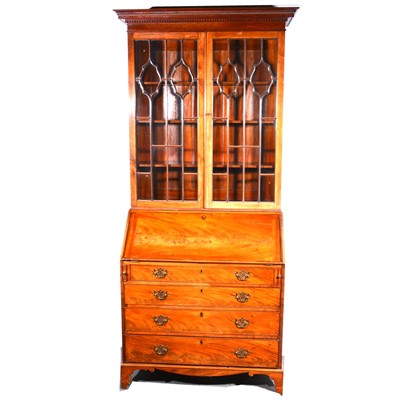 Lot 167 - A George III mahogany bureau bookcase.